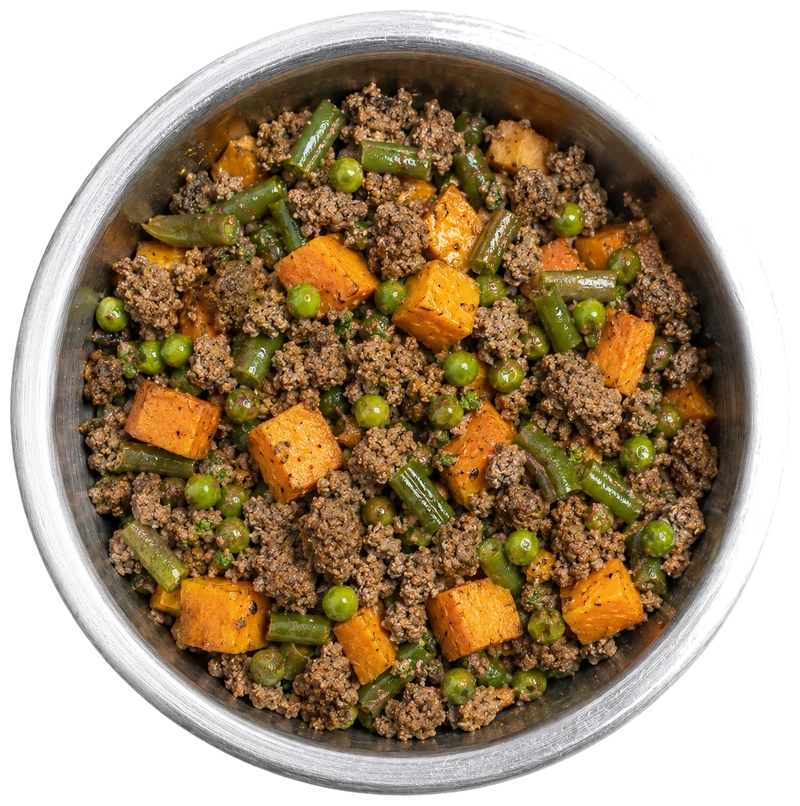 Iron Skillet with grass-fed beef and sweet potato